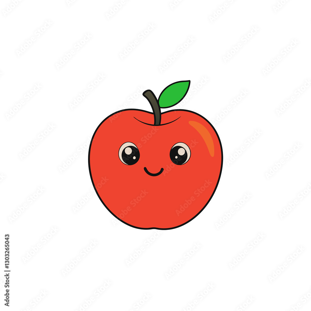 red apple vector cartoon illustration red apple vector cartoon illustration
