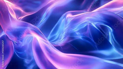 Futuristic Translucent Wave Structure with Fluid Light Reflections