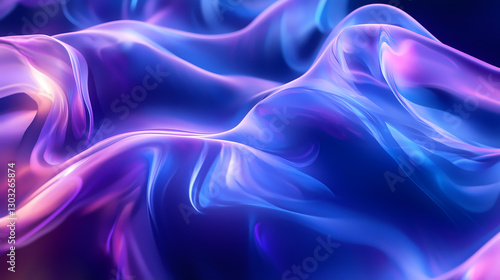 Futuristic Translucent Wave Structure with Fluid Light Reflections