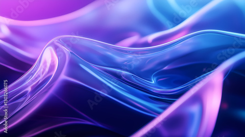 Futuristic Translucent Wave Structure with Fluid Light Reflections