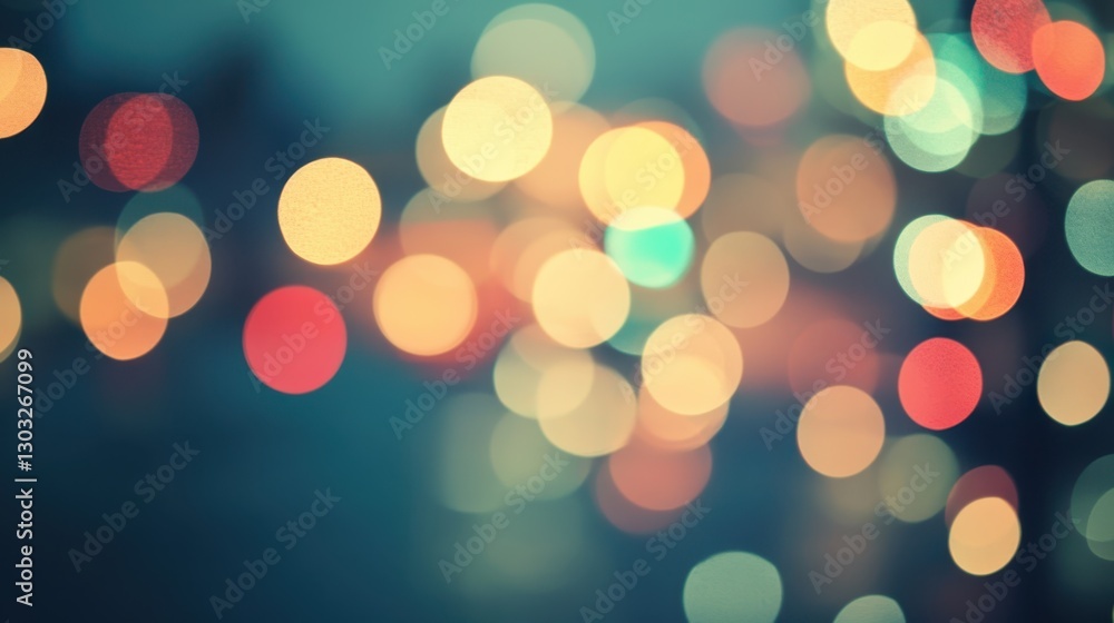 Fototapeta premium Dreamy bokeh circles background with soft, warm glowing light effects