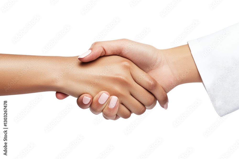 A reassuring handshake on transparent background A reassuring handshake on transparent background