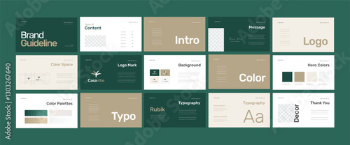 Complete Brand Identity Guidelines Template, Professional Logo Presentation, Modern Brand Guidelines Template
