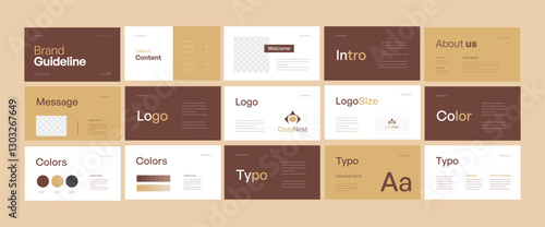 Complete Brand Identity Guidelines Template, Professional Logo Presentation, Modern Brand Guidelines Template
