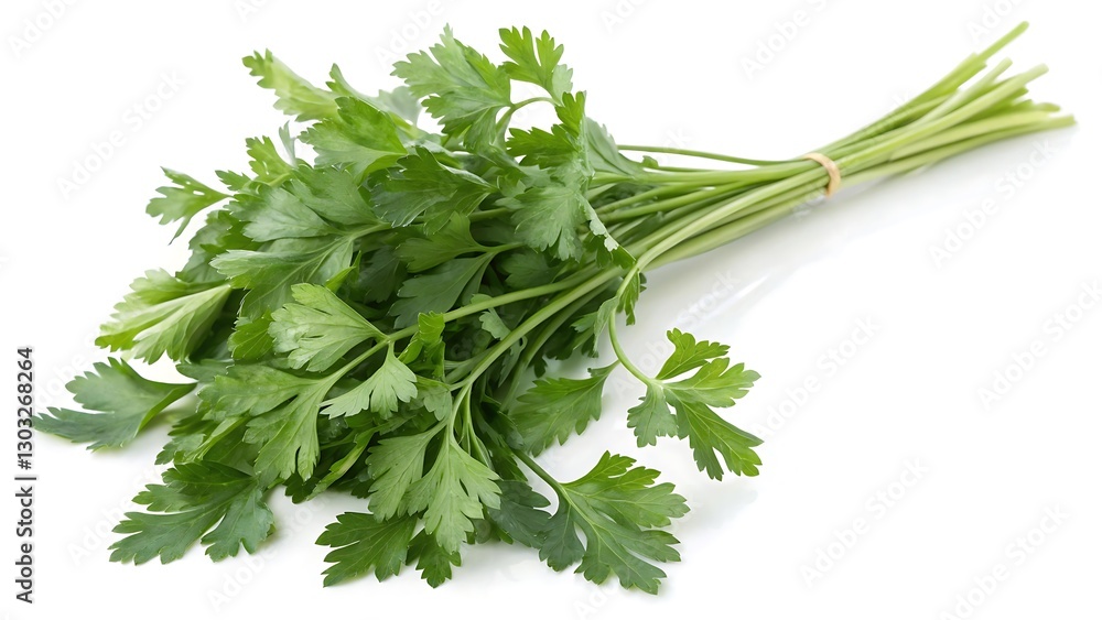 Fresh Green Parsley Bunch – Organic Herb for Cooking & Garnishing isolated on white background Fresh Green Parsley Bunch – Organic Herb for Cooking & Garnishing isolated on white background