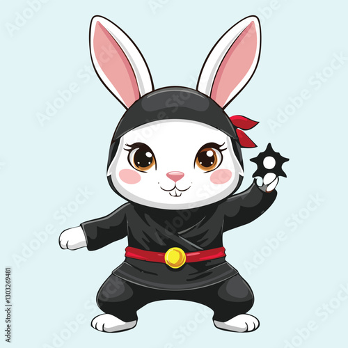Ninja Bunny – A stealthy rabbit in a black outfit, holding a shuriken
