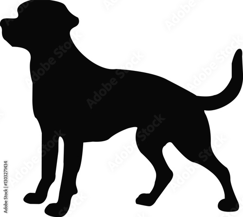 This artwork is digitally enhanced using AI and manually edited for quality. Dog silhouette 