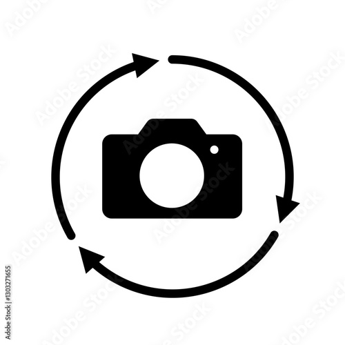 camera rotation - vector icon