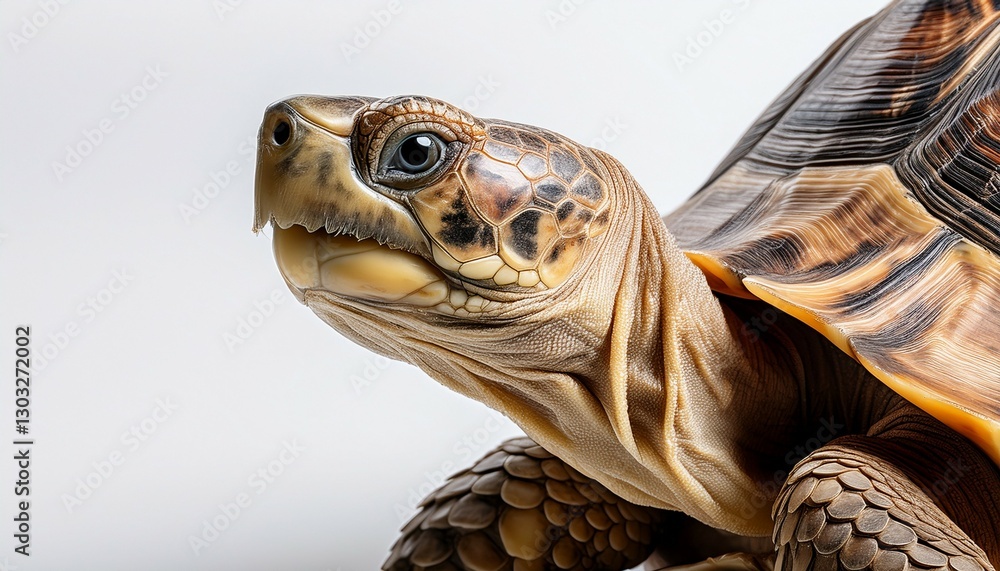 Obraz premium tortoise close up portrait on a white background