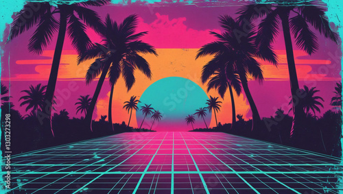 Retro Synthwave Sunset
