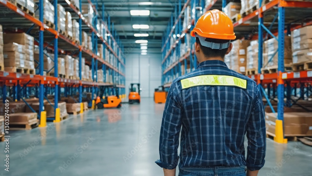 Warehouse Worker in a Large Distribution Center Warehouse Worker in a Large Distribution Center
