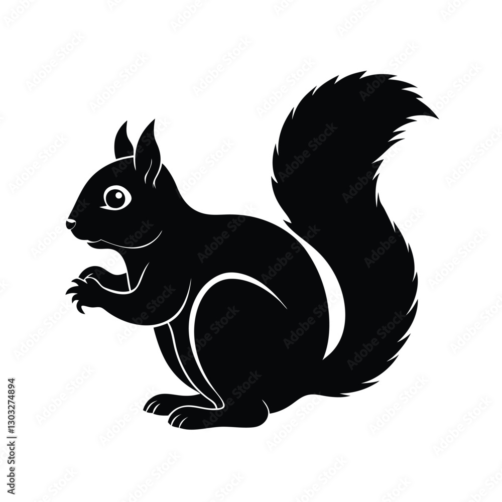Squirrel Silhouette Vector | Minimalist Black Squirrel Art Illustration Squirrel Silhouette Vector | Minimalist Black Squirrel Art Illustration