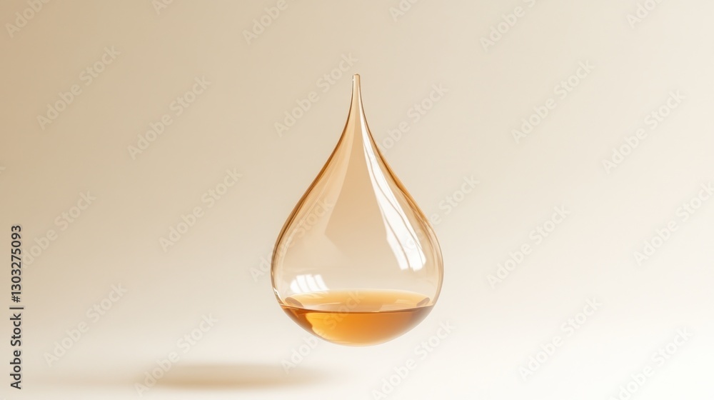 Amber Liquid Drop: A Study in Clarity and Form Amber Liquid Drop: A Study in Clarity and Form
