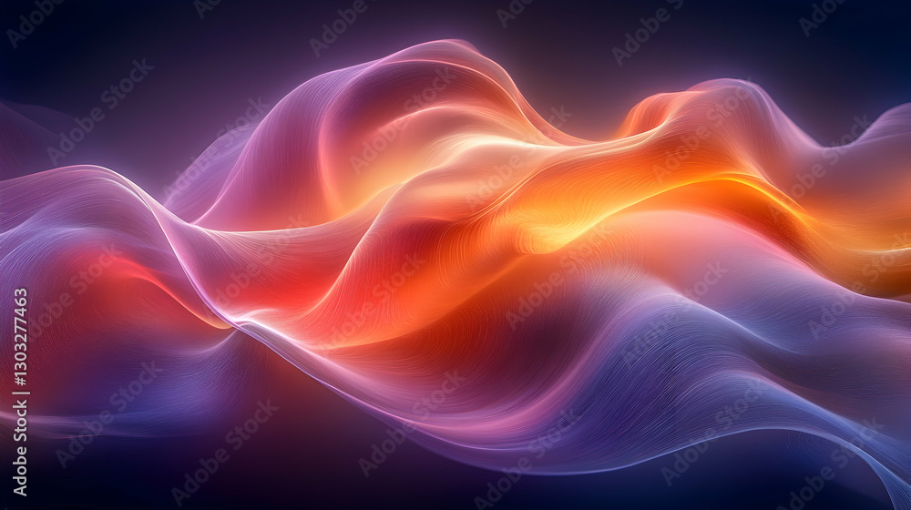 Fototapeta premium Abstract glowing waves in vibrant colors