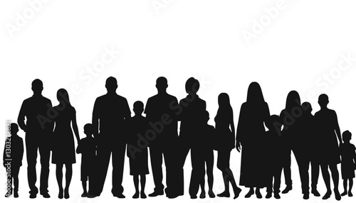 Silhouette of a diverse group of people standing together