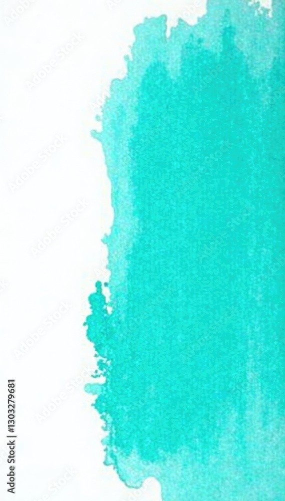 Fototapeta premium Turquoise paint isolated on white background with subtle texture, hue, turquoise