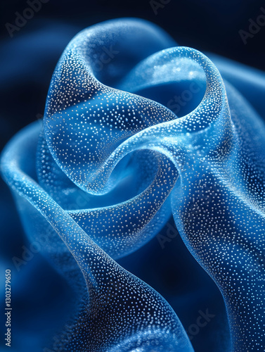 Abstract swirling blue translucent shapes