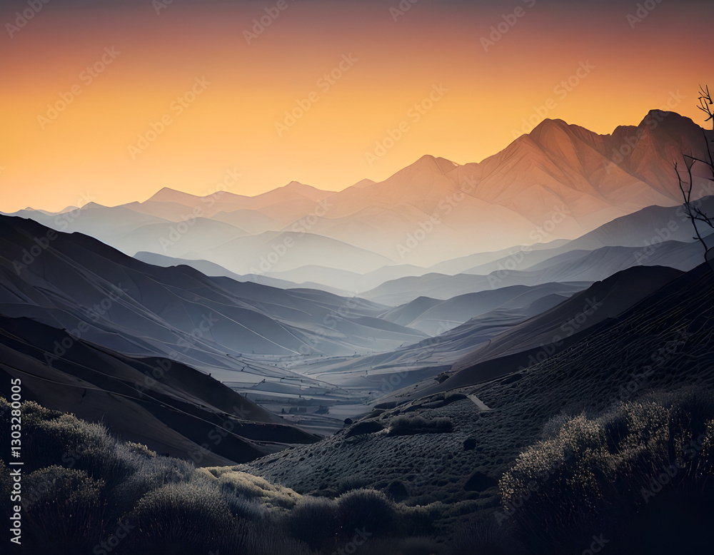 sunrise in the mountains