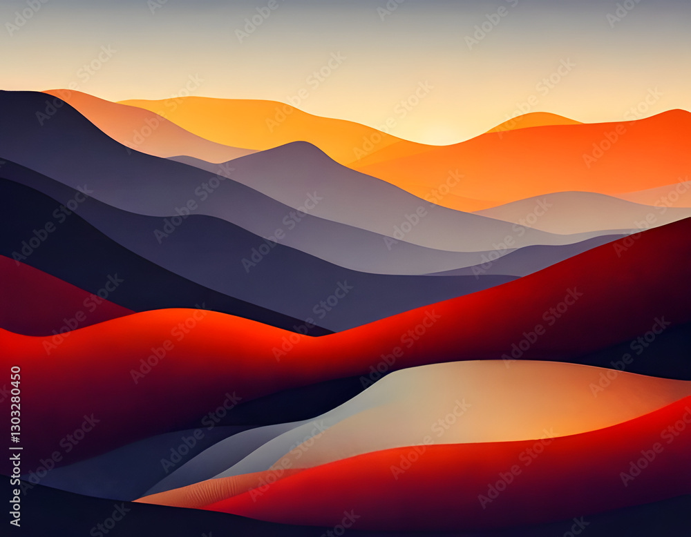 sunset in the mountains