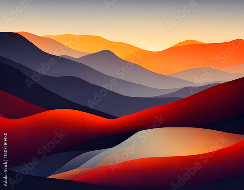 sunset in the mountains