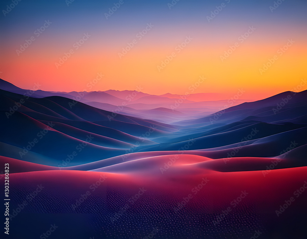 sunset in mountains