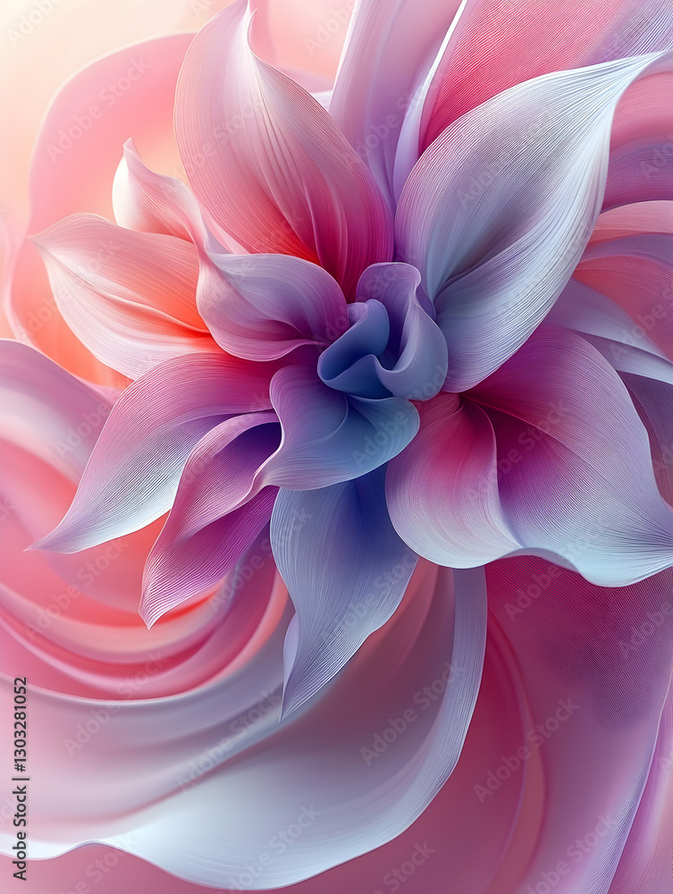Fototapeta premium Abstract, vibrant flower in pastel colors