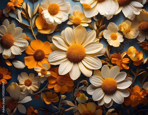 Obraz na płótnie yellow flowers background w salonie
