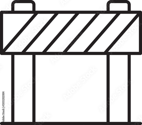 Construction barrier illustration line icon
