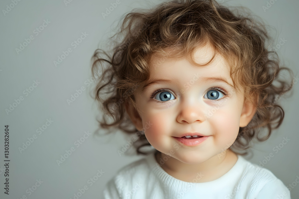 Child with widened eyes, surprised expression, isolated background Child with widened eyes, surprised expression, isolated background