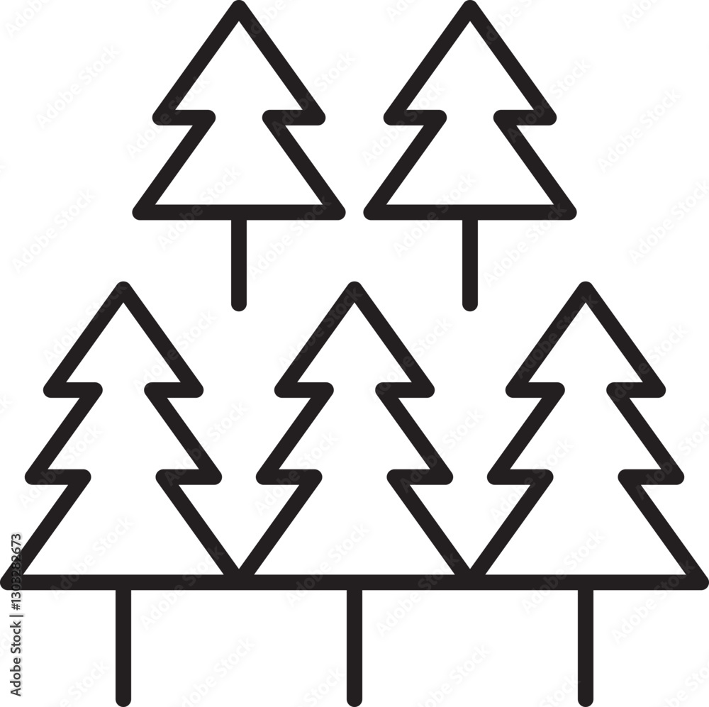 Tree silhouette graphic design line icon Tree silhouette graphic design line icon