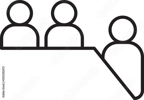 Meeting participants illustration line icon