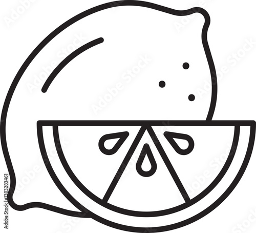 Lemon and lime illustration line icon