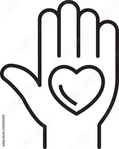 Hand donating coins with a "donate" sign line icon