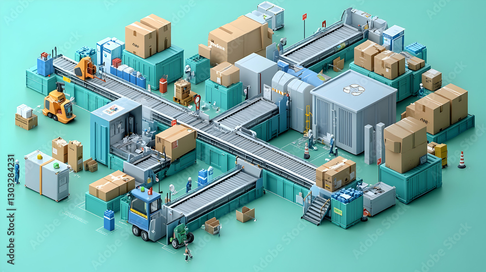 Automated factory box sorting system Automated factory box sorting system