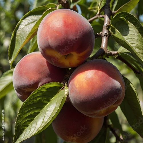 peaches on tree