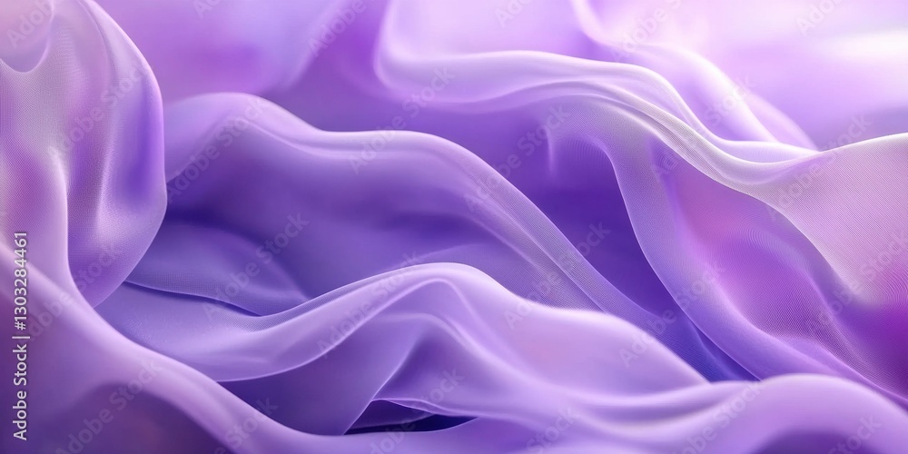 Obraz premium Abstract purple background with soft waves of fabric, creating an elegant and dreamy atmosphere