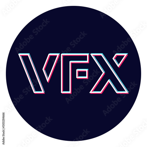 vfx letters line design icon on dark