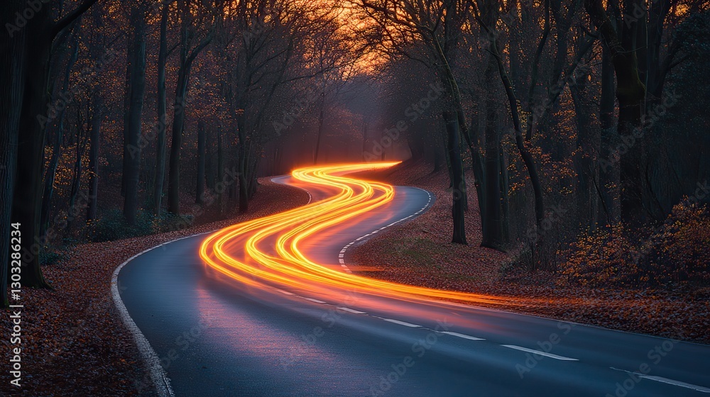 Fototapeta premium light trails on the road