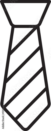 Tie icon with diagonal stripes line icon