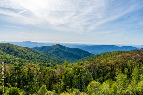 mountain landscape with blue sky and clouds