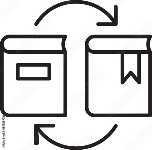 Book exchange concept illustration line icon
