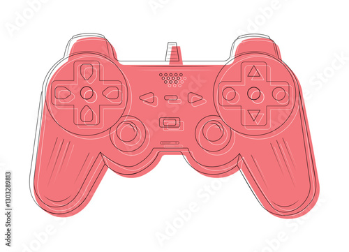 Gamer accessories gaming joy stick remote controller illustration on a white background