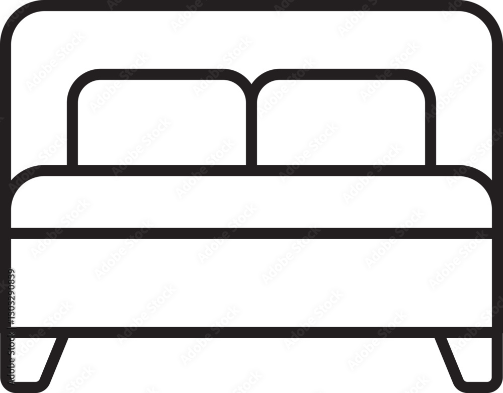 Minimalist bed design illustration line icon