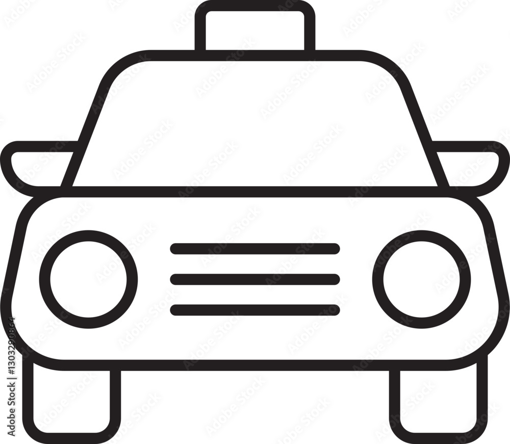Taxi icon with minimalistic design line icon Taxi icon with minimalistic design line icon