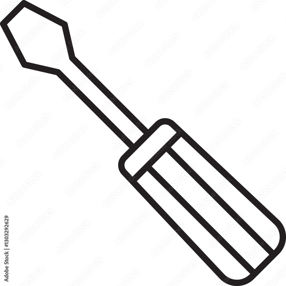 Screwdriver outline illustration line icon Screwdriver outline illustration line icon