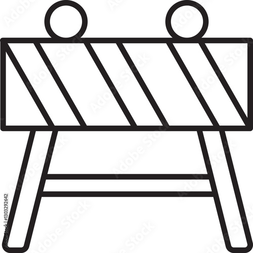 Construction barrier illustration line icon
