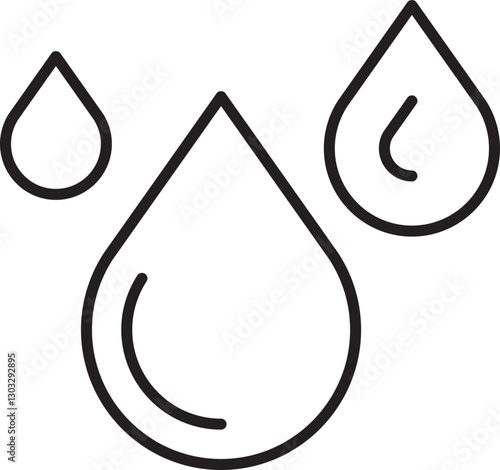 Water droplets illustration line icon