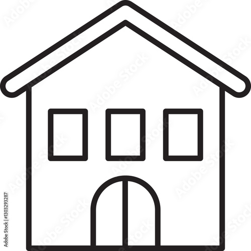 Simple house outline illustration line icon