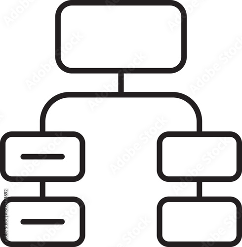 Flowchart diagram illustration for processes line icon