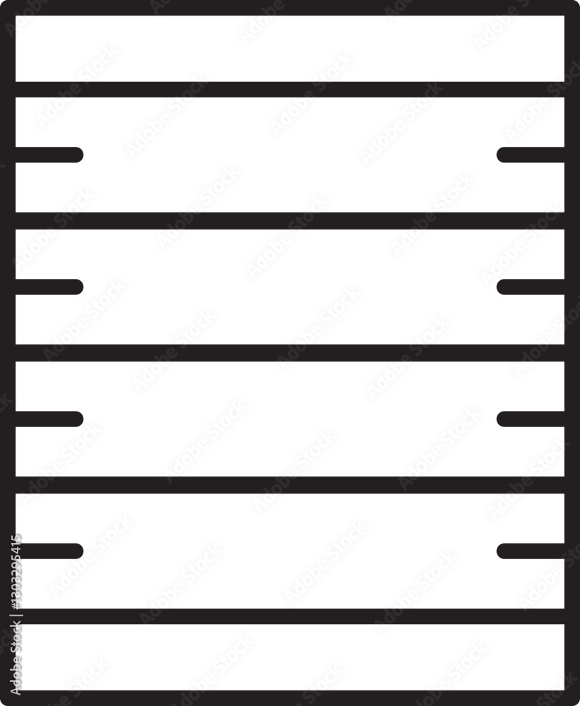 Blank notepad with horizontal lines design line icon Blank notepad with horizontal lines design line icon